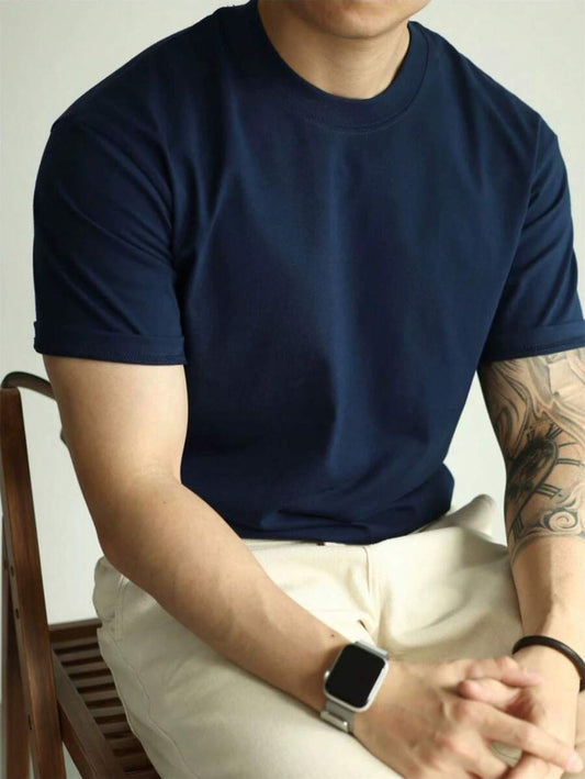 Camiseta Masculina Básica Algodão Gola Redonda