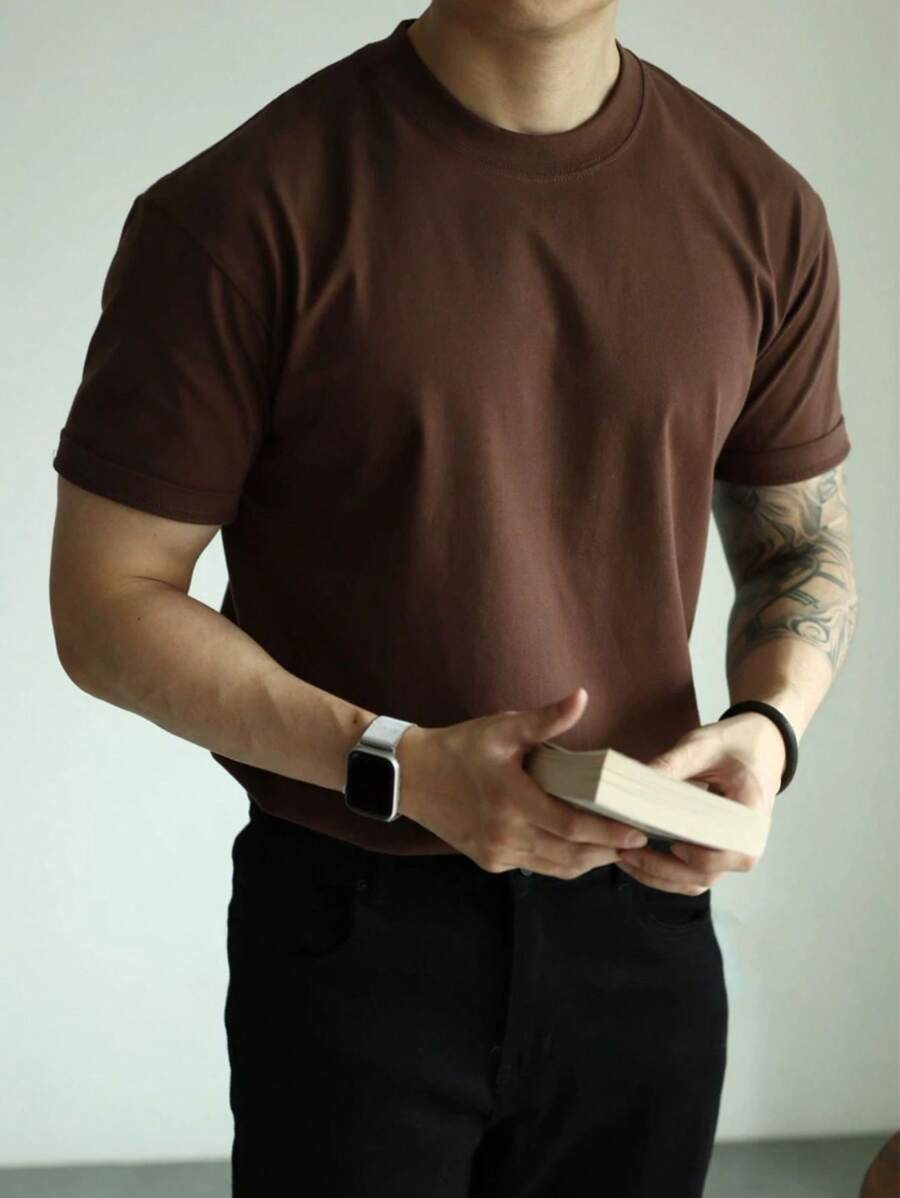 Camiseta Masculina Básica Algodão Gola Redonda