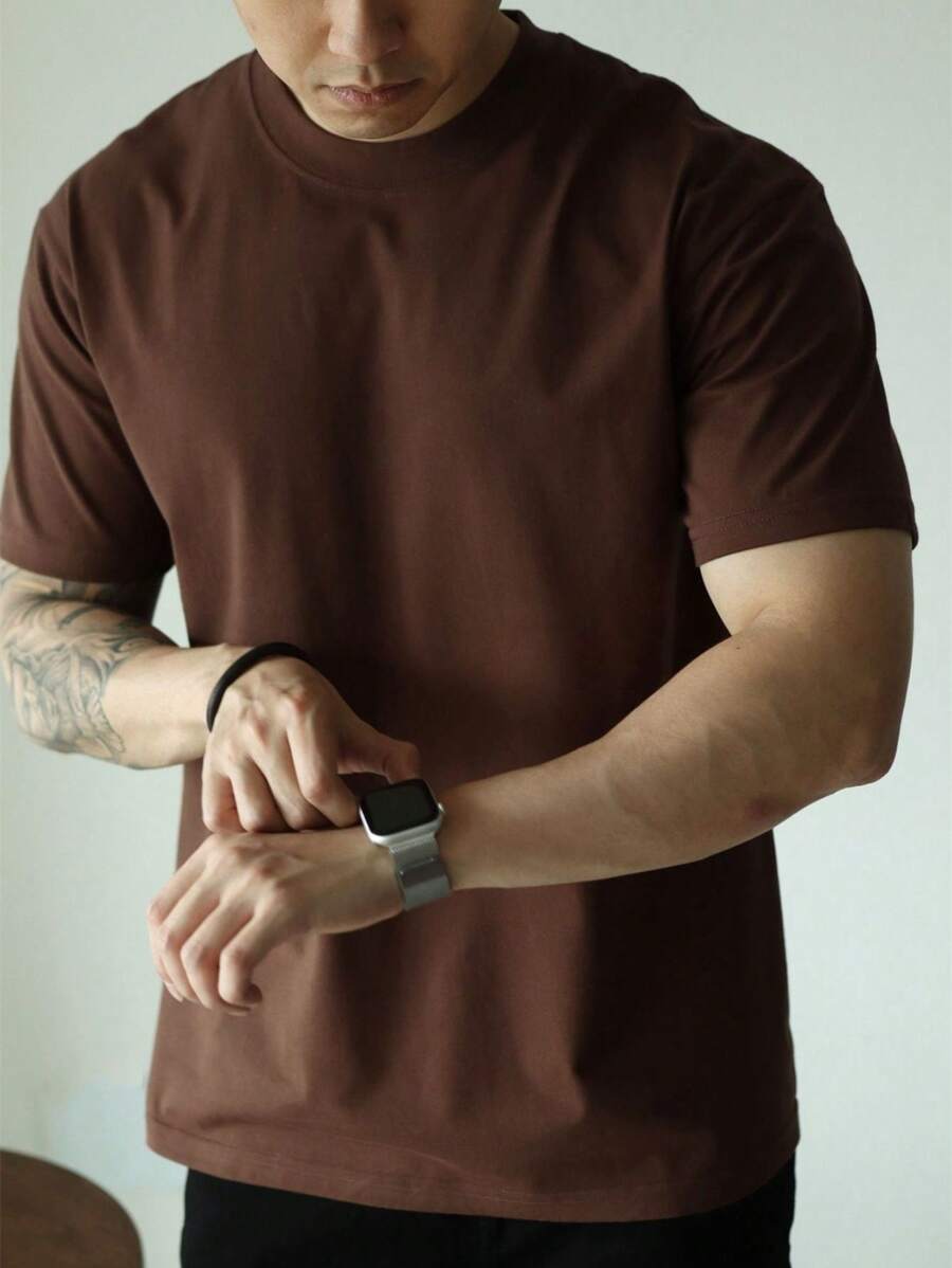 Camiseta Masculina Básica Algodão Gola Redonda