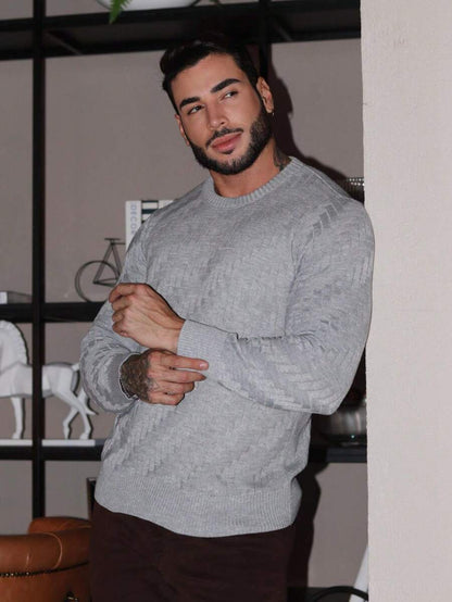 Suéter Masculino Tricô Ombro Caído Básico