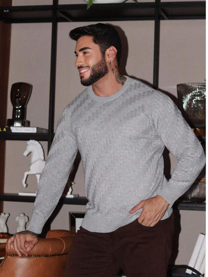Suéter Masculino Tricô Ombro Caído Básico