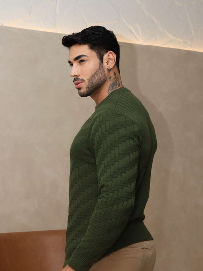 Suéter Masculino Tricô Ombro Caído Básico