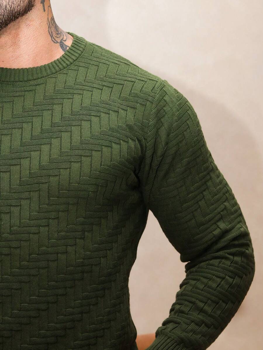 Suéter Masculino Tricô Ombro Caído Básico