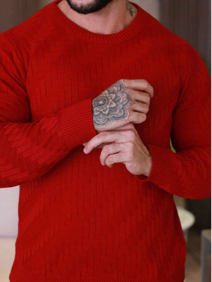 Suéter Masculino Tricô Ombro Caído Básico