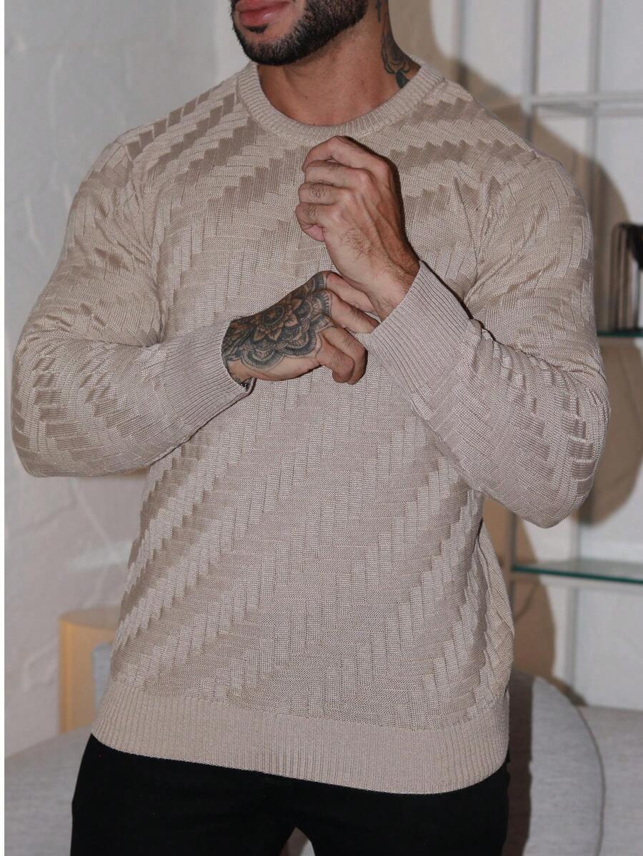 Suéter Masculino Tricô Ombro Caído Básico