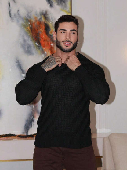 Suéter Masculino Tricô Ombro Caído Básico