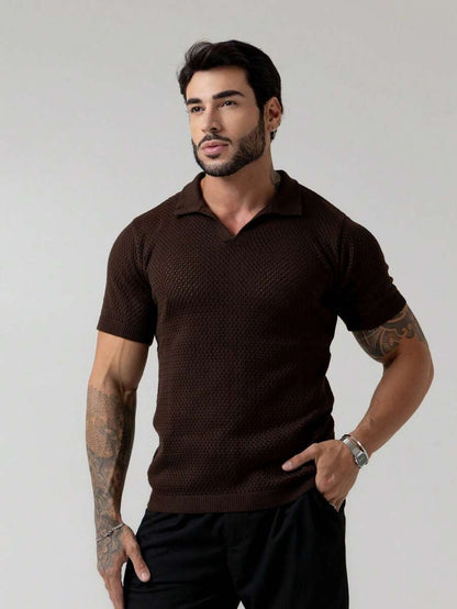 Camisa Polo Tricô Furadinha Manga Curta