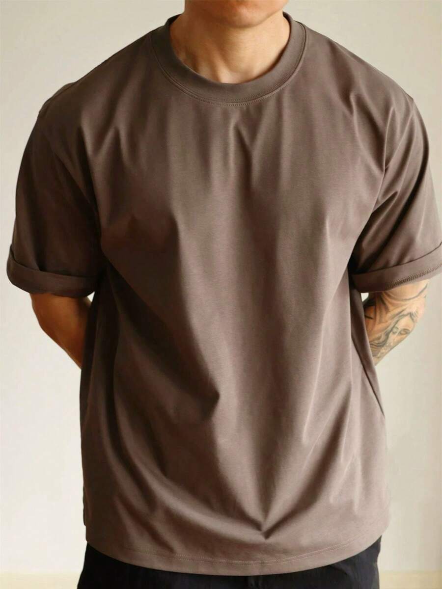 Camiseta Masculina Básica Algodão Gola Redonda