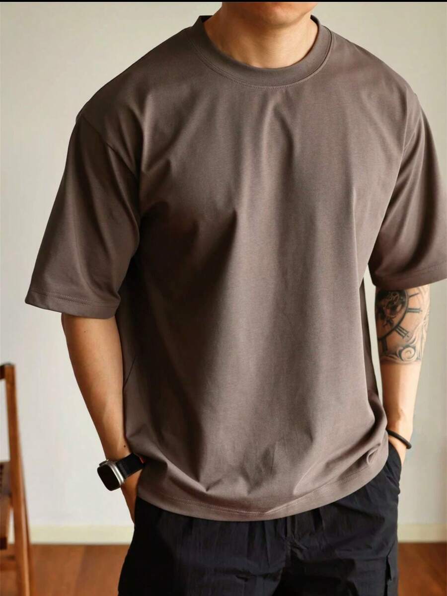 Camiseta Masculina Básica Algodão Gola Redonda