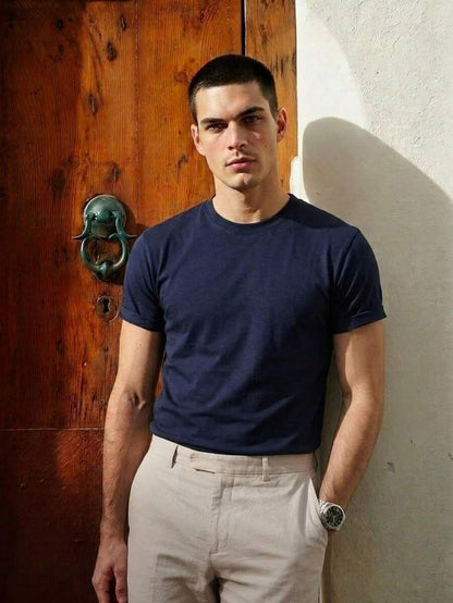 Camiseta Masculina Básica Algodão Gola Redonda