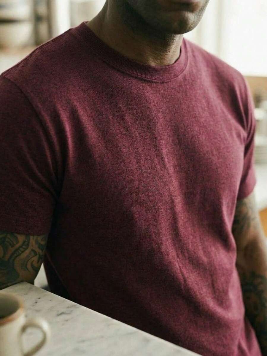 Camiseta Masculina Básica Algodão Gola Redonda