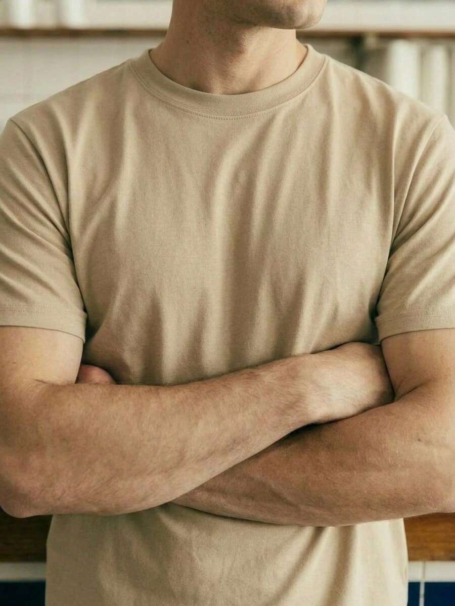 Camiseta Masculina Básica Algodão Gola Redonda